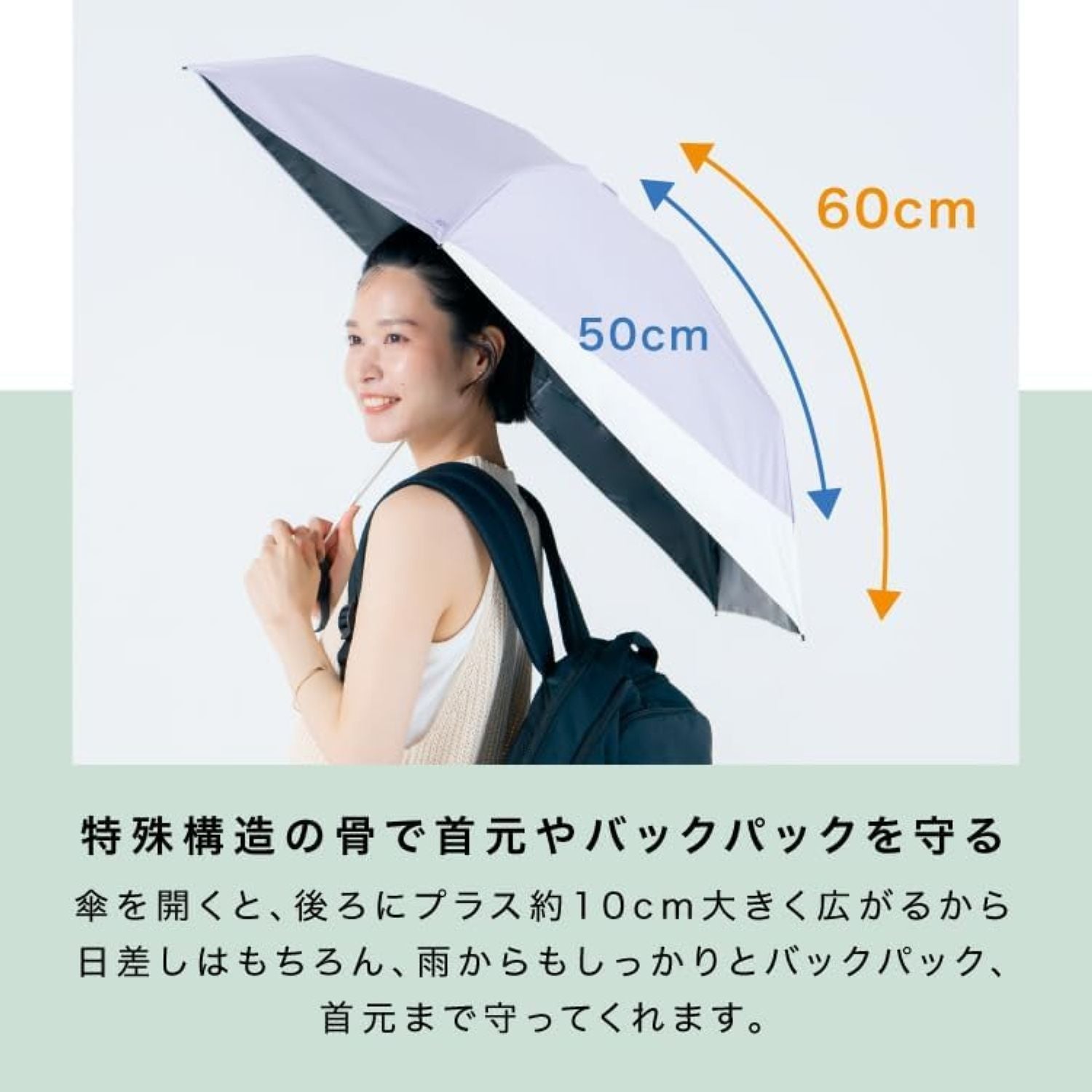 WPC Tiny Back Protect UV Protection Water Repellent Folding Umbrella 50cm